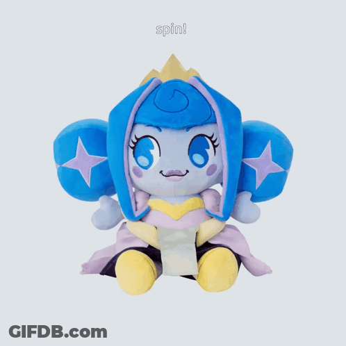 Blue And Purple Stuffed Animal Saying Spin GIF