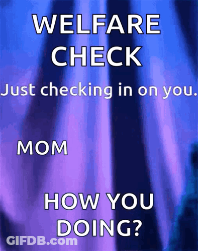 Blue And Purple Welfare Check Poster GIF