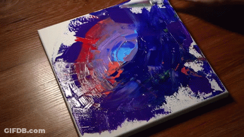 Blue And Red Circle Painting GIF