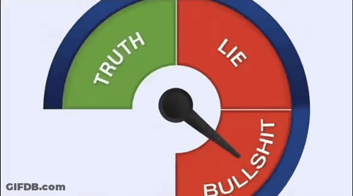 Blue And Red Circle Saying Truth Lie Bullshit GIF