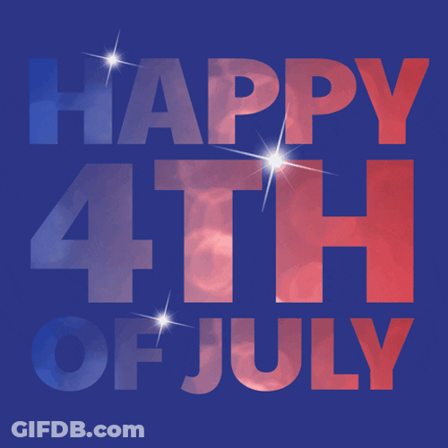 Blue And Red Happy Fourth Of July GIF
