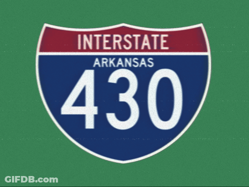 Blue And Red Highway Sign For Interstate 430 Arkansas GIF