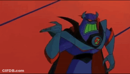 Blue And Red Object With Red Triangle GIF