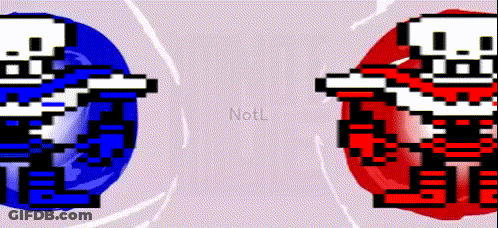 Blue And Red Pixel Art Skeleton GIF