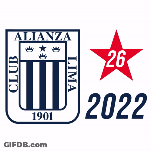 Blue And White Alianza Lima Logo With Red Star GIF