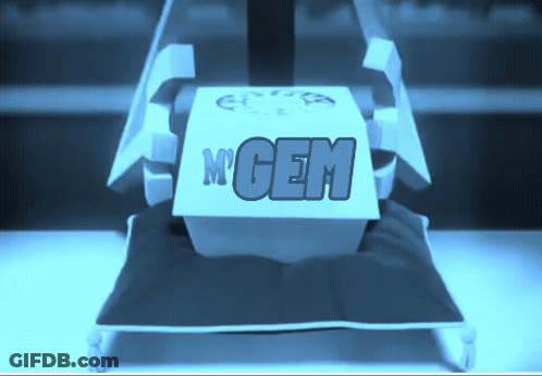 Blue And White Box Saying M'gem GIF