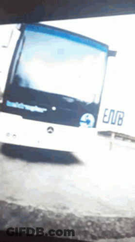 Blue And White Bus With Enub On Side GIF