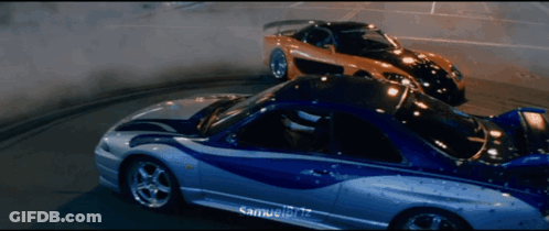 Blue And White Car With Samuel Blitz GIF