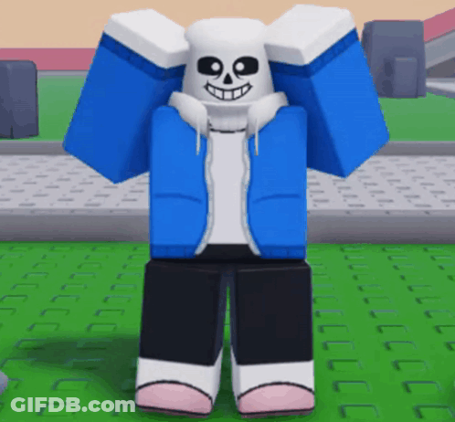 Blue And White Cartoon Skull Face GIF