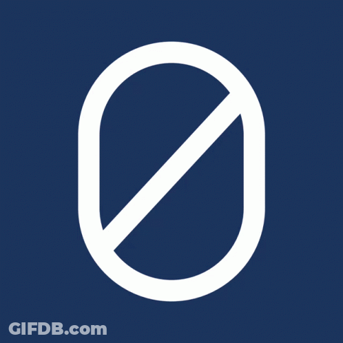 Blue And White Circle With Diagonal Line GIF