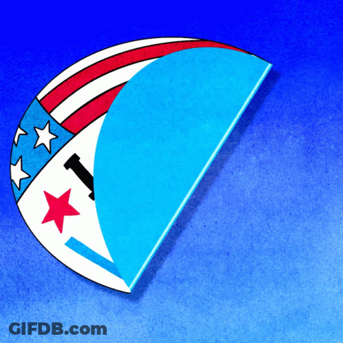 Blue And White Circle With Red Star And Letter T GIF