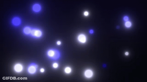 Blue And White Circles Floating In Air GIF