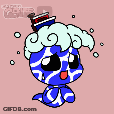 Blue And White Clown With Christopher's Genie GIF