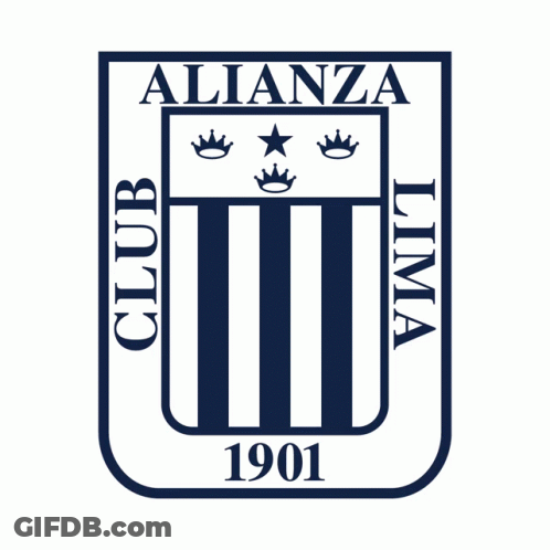 Blue And White Club Lima Logo With Three Crowns GIF