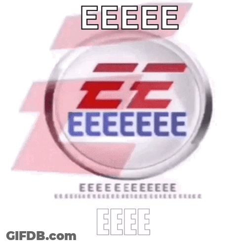 Blue And White EEEE Logo With Red E GIF