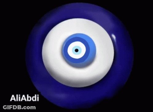 Blue And White Evil Eye With Aliabdi GIF