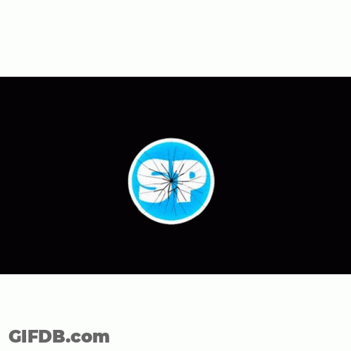 Blue And White Exploding Circle GIF