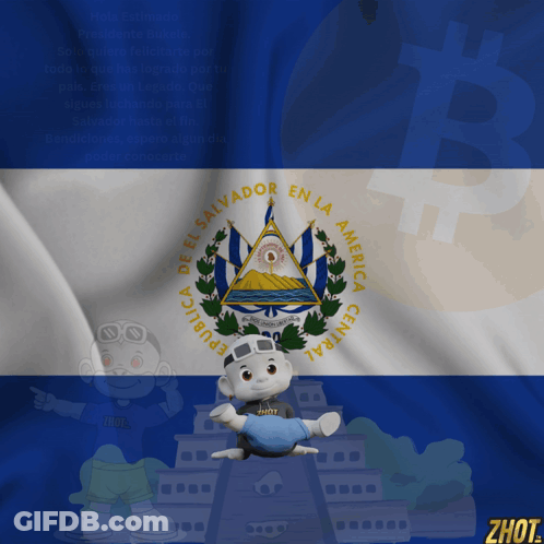 Blue And White Flag Republica Del Salvador En La America Central GIF