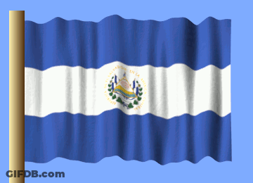 Blue And White Flag Saying El Salvador En La Victoria GIF