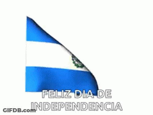 Blue And White Flag Waving Feliz Dia De Independencia GIF