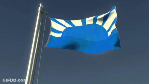 Blue And White Flag Waving GIF