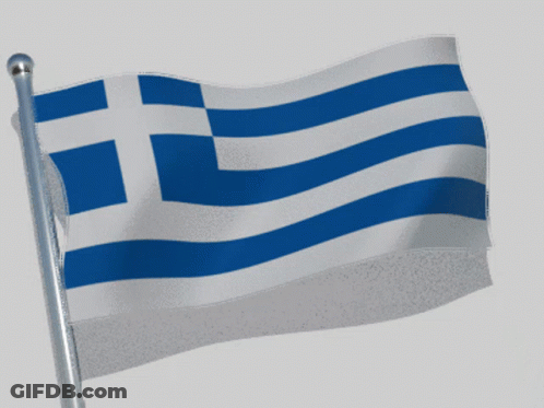 Blue And White Flag With Cross GIF
