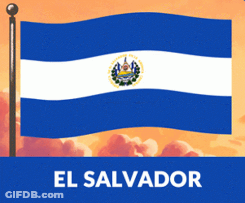 Blue And White Flag With El Salvador GIF