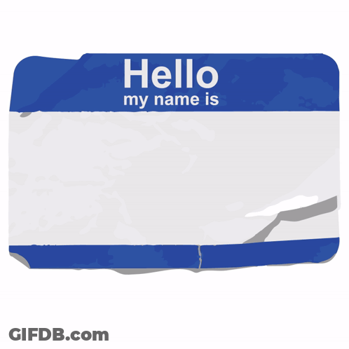 Blue And White Hello My Name Is City Tag GIF