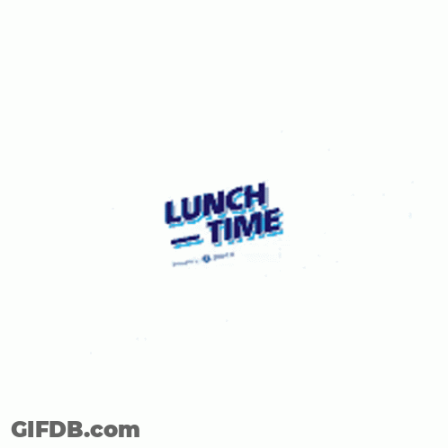 Blue And White Lunch Time Logo GIF