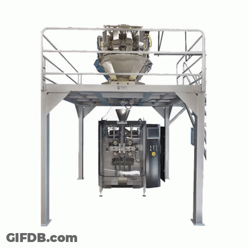 Blue And White Machine With Yellow Cable On Top GIF