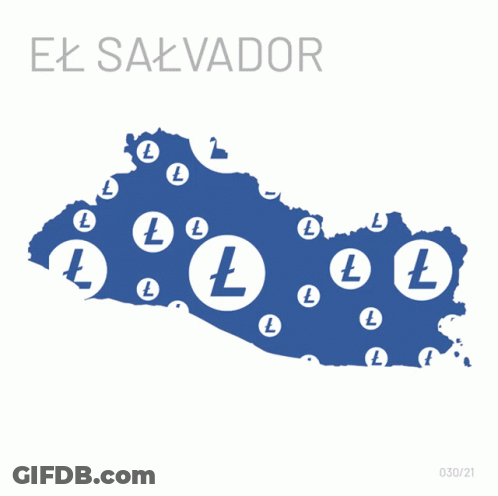 Blue And White Map Of El Salvador With Letter L Circles GIF