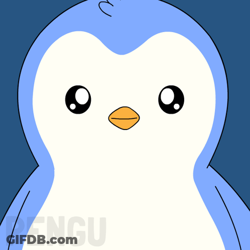Blue And White Penguin Eyes Closed Yellow Beak GIF