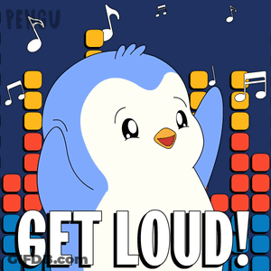 Blue And White Penguin Get Loud GIF