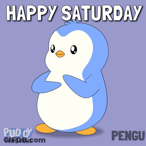 Blue And White Penguin Happy Saturday GIF