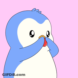 Blue And White Penguin Holding Red Heart GIF