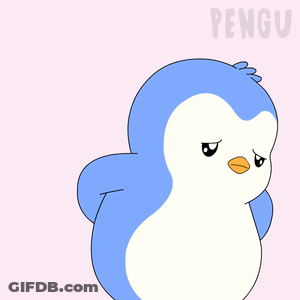 Blue And White Penguin Holding Sorry Sign GIF
