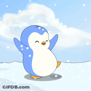 Blue And White Penguin In Snow GIF