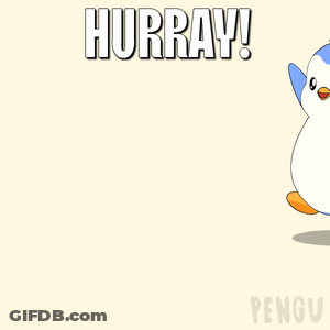 Blue And White Penguin Saying Hurray GIF