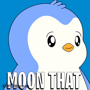 Blue And White Penguin Saying Moon GIF