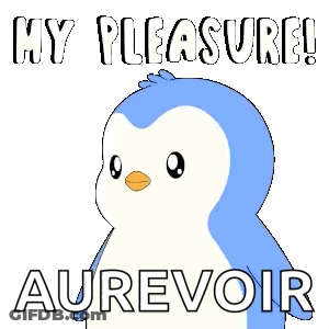 Blue And White Penguin Saying My Pleasure Aurevoir GIF