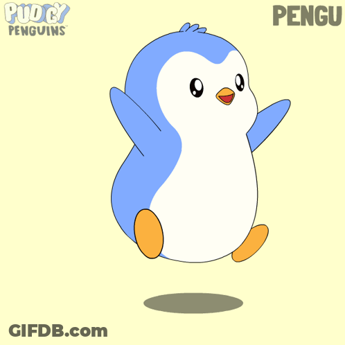 Blue And White Penguin Saying Pengu GIF