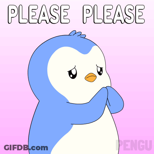 Blue And White Penguin Saying Please Please GIF