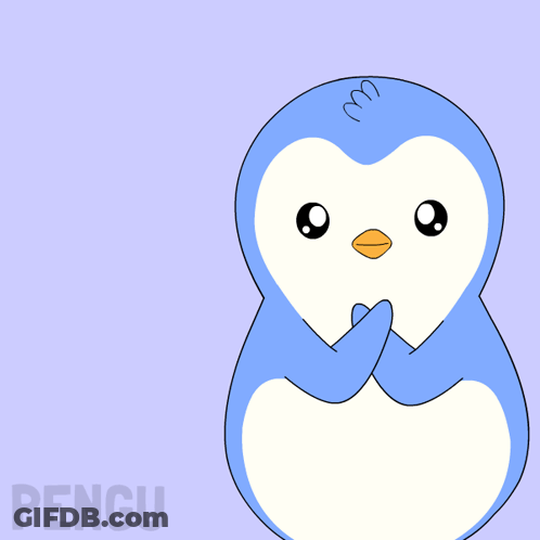 Blue And White Penguin Saying Thank You GIF