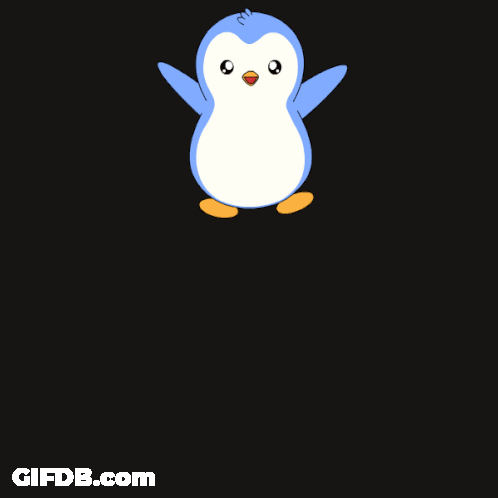 Blue And White Penguin Smiling Eyes Closed GIF