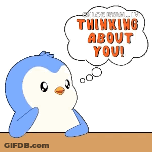 Blue And White Penguin Thinking About You GIF