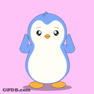 Blue And White Penguin With Arms Outstretched GIF