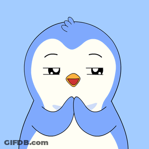 Blue And White Penguin With Closed Eyes GIF