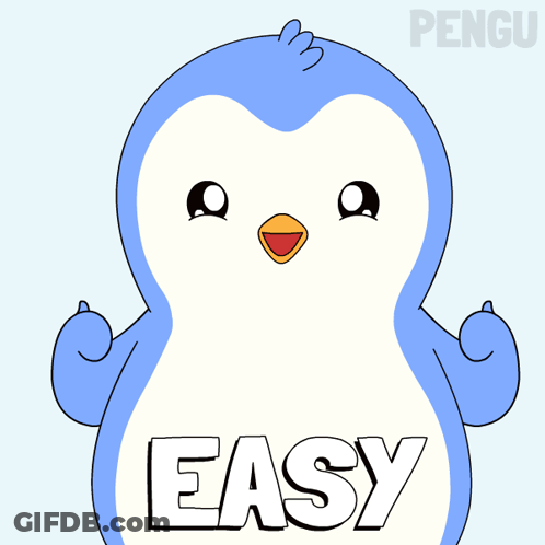 Blue And White Penguin With Easy GIF