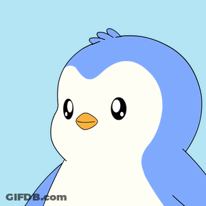 Blue And White Penguin With Red Tongue GIF