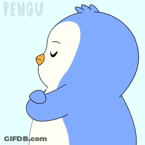 Blue And White Penguin With Word Pengu GIF